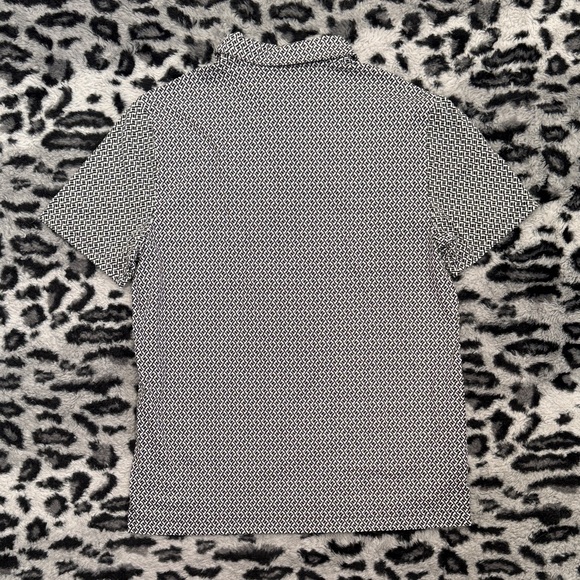 Axist Black and White Geometric Polo Shirt - Picture 5 of 5